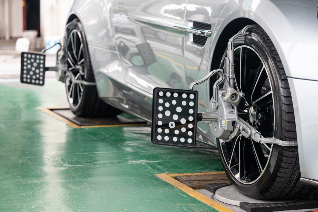 ADAS recalibration targets on car wheels